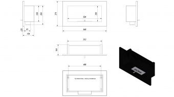 Биокамин GOLF/CZARNY/VERTICAL