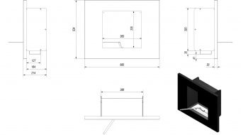 Биокамин QUAT/CZARNY